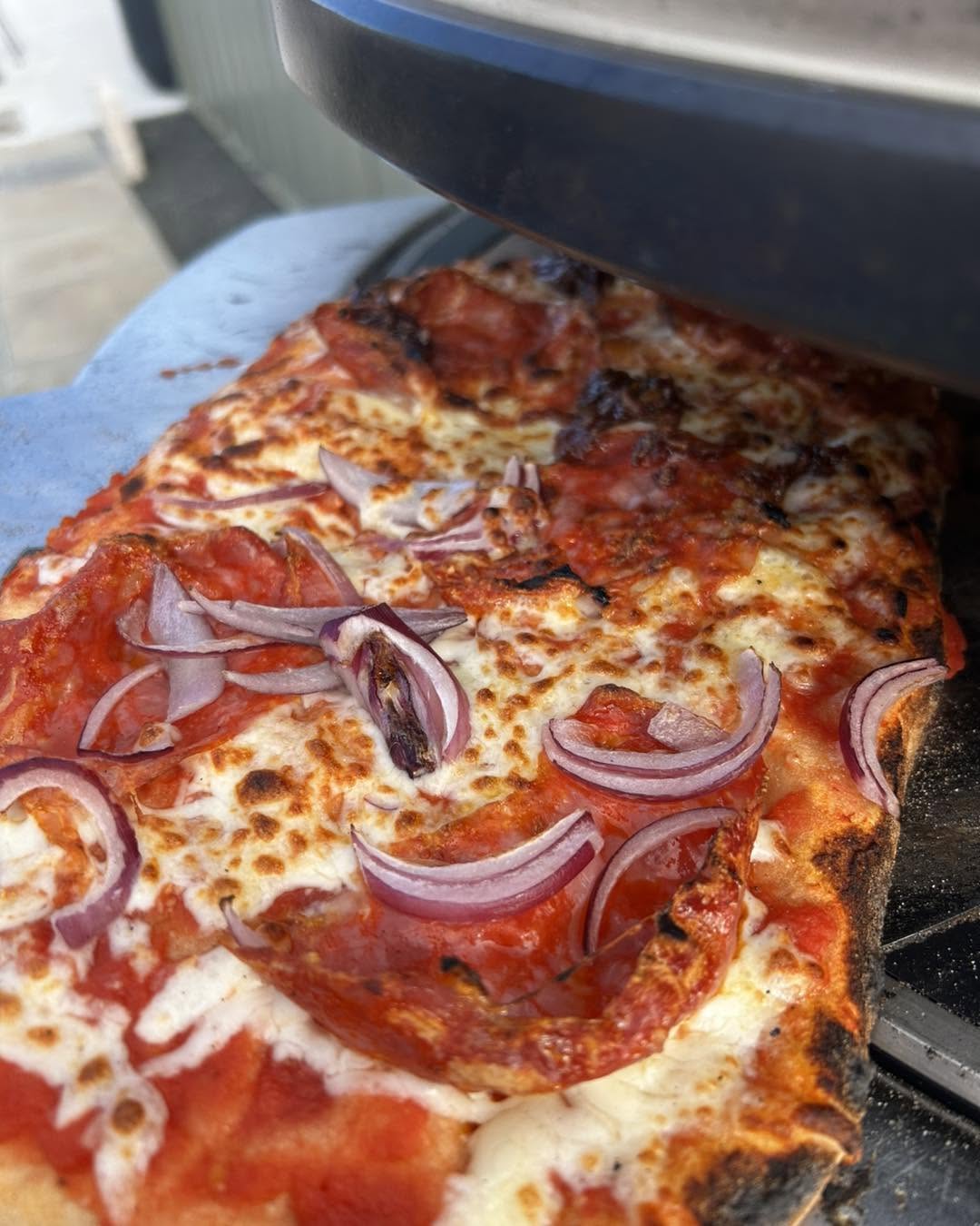 Pizza fresh from the oven